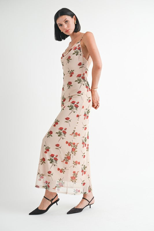COWL NECK MAXI DRESS WITH OPEN BACK – Emory Park | ClozArt