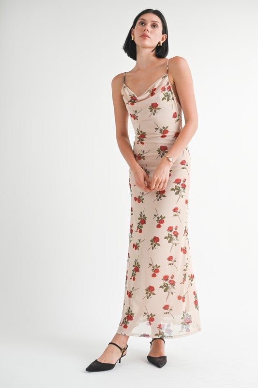 COWL NECK MAXI DRESS WITH OPEN BACK – Emory Park | ClozArt