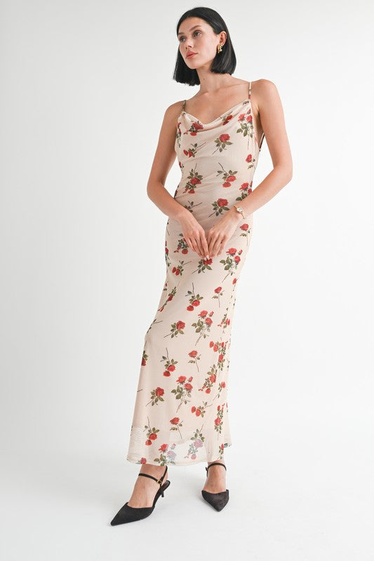 COWL NECK MAXI DRESS WITH OPEN BACK – Emory Park | ClozArt