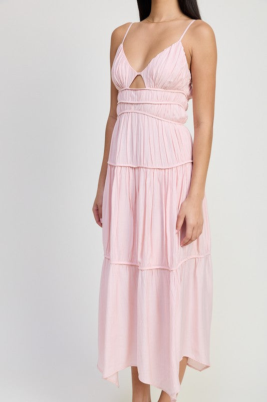 MAXI RUFFLE TIE BACK DRESS – Emory Park | ClozArt
