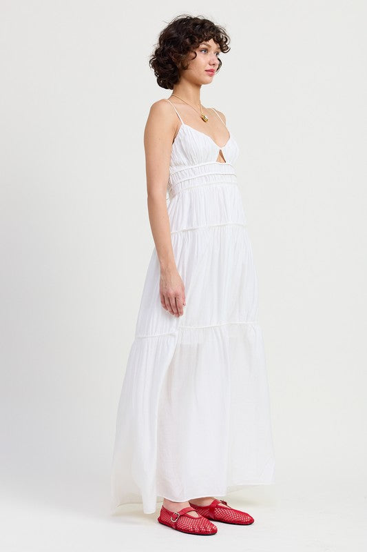 MAXI RUFFLE TIE BACK DRESS – Emory Park | ClozArt