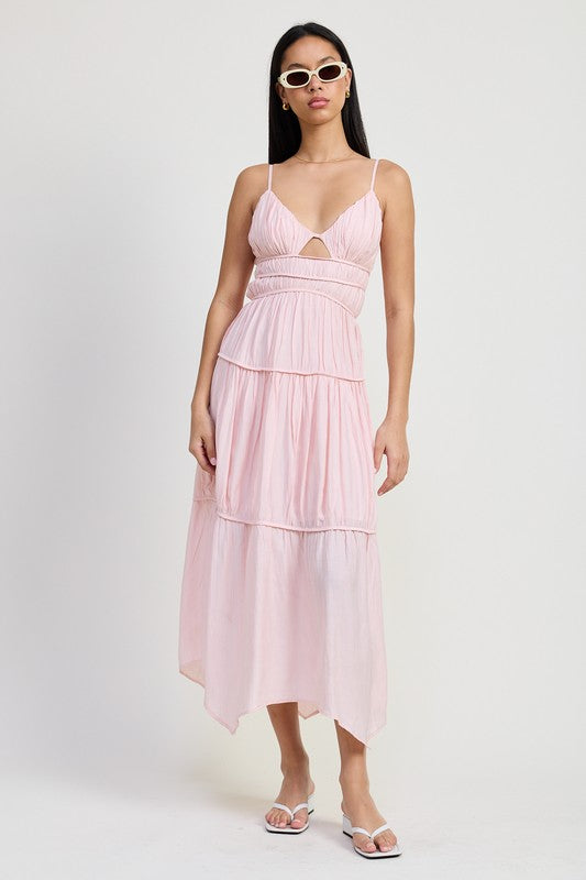 MAXI RUFFLE TIE BACK DRESS – Emory Park | ClozArt