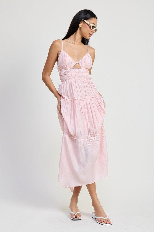MAXI RUFFLE TIE BACK DRESS – Emory Park | ClozArt