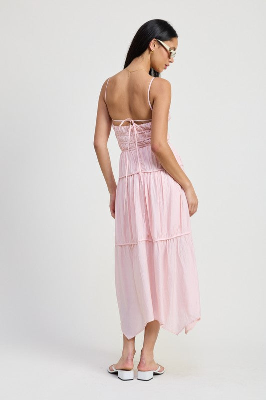 MAXI RUFFLE TIE BACK DRESS – Emory Park | ClozArt