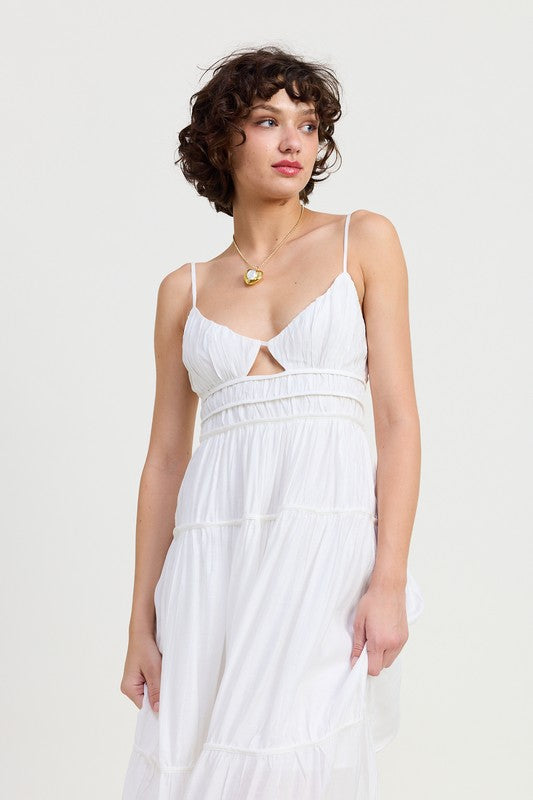MAXI RUFFLE TIE BACK DRESS – Emory Park | ClozArt
