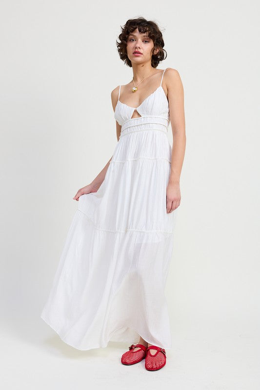MAXI RUFFLE TIE BACK DRESS – Emory Park | ClozArt
