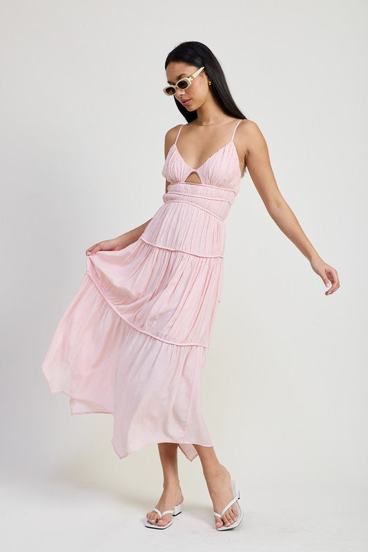 MAXI RUFFLE TIE BACK DRESS – Emory Park | ClozArt
