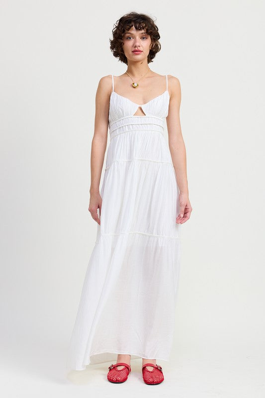 MAXI RUFFLE TIE BACK DRESS – Emory Park | ClozArt
