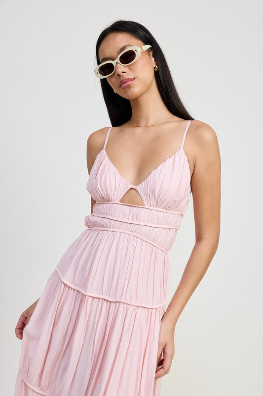 MAXI RUFFLE TIE BACK DRESS – Emory Park | ClozArt