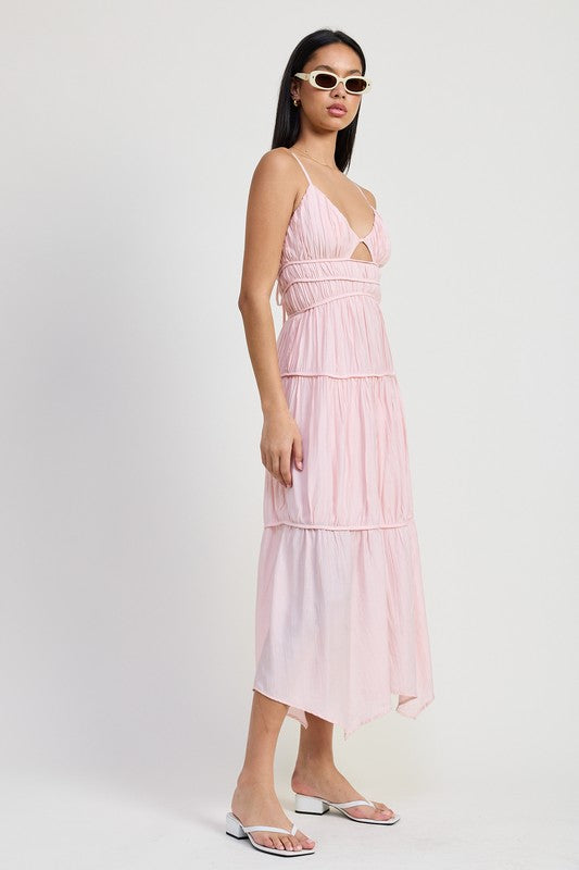 MAXI RUFFLE TIE BACK DRESS – Emory Park | ClozArt