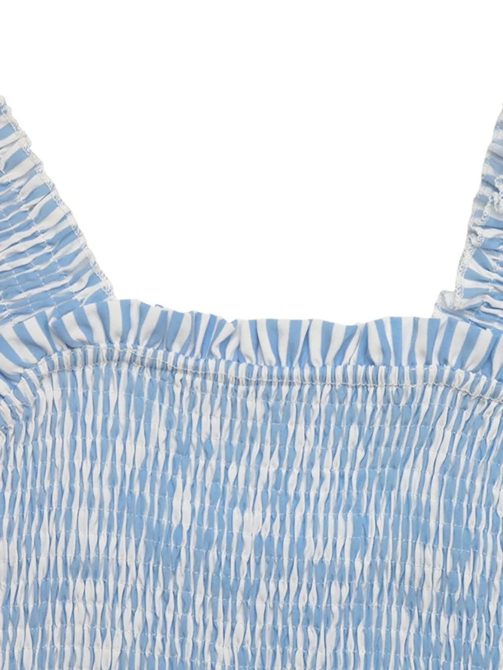 Smocked Striped Wide Striped Midi Dress – Trendsi | ClozArt