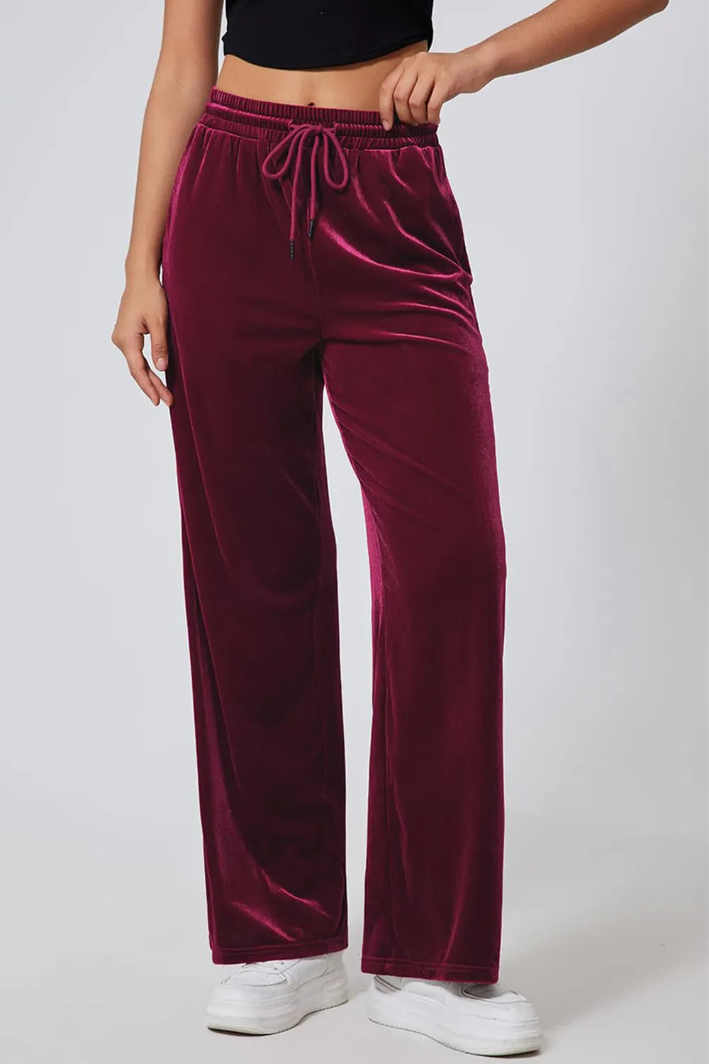 Drawstring Elastic Waist Straight Leg Pants – Trendsi | ClozArt