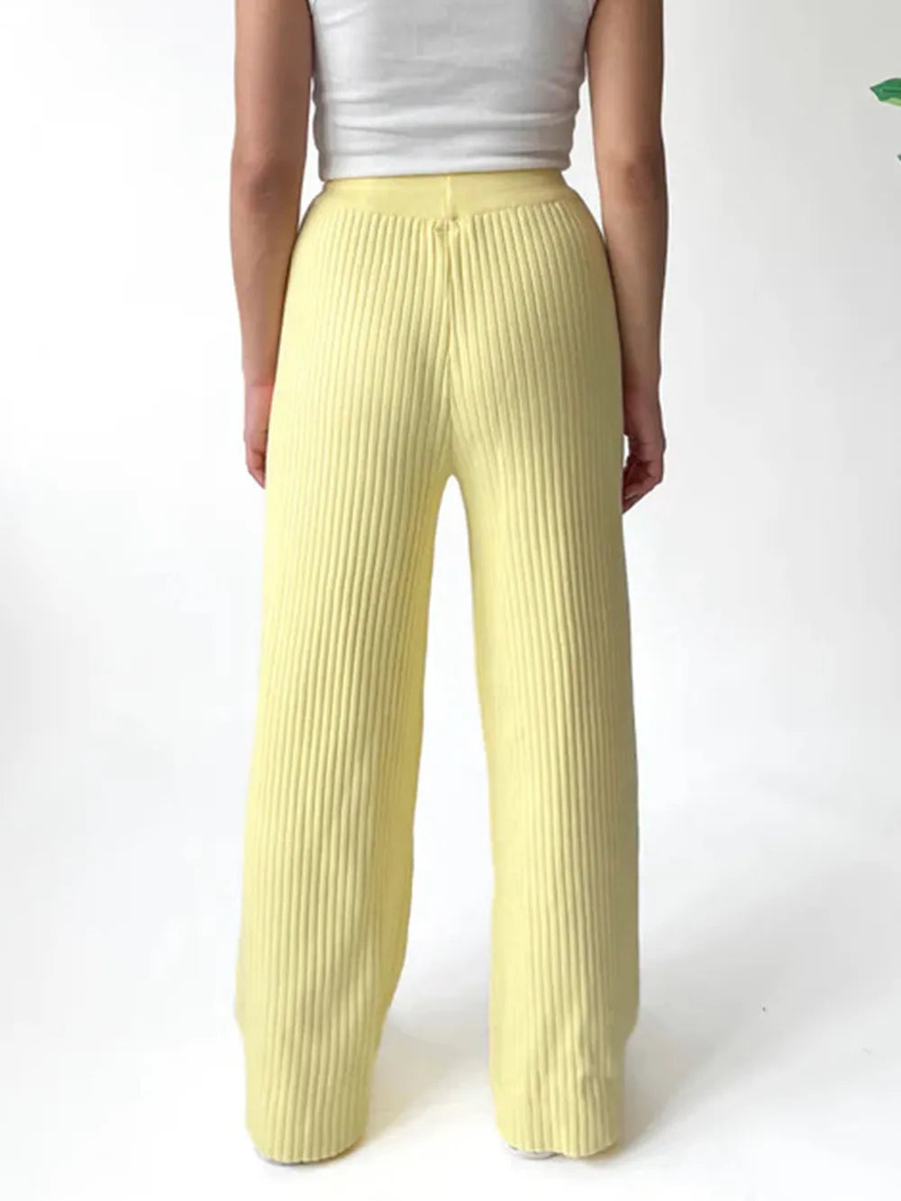 Ribbed Wide Leg Sweater Pants – Trendsi | ClozArt