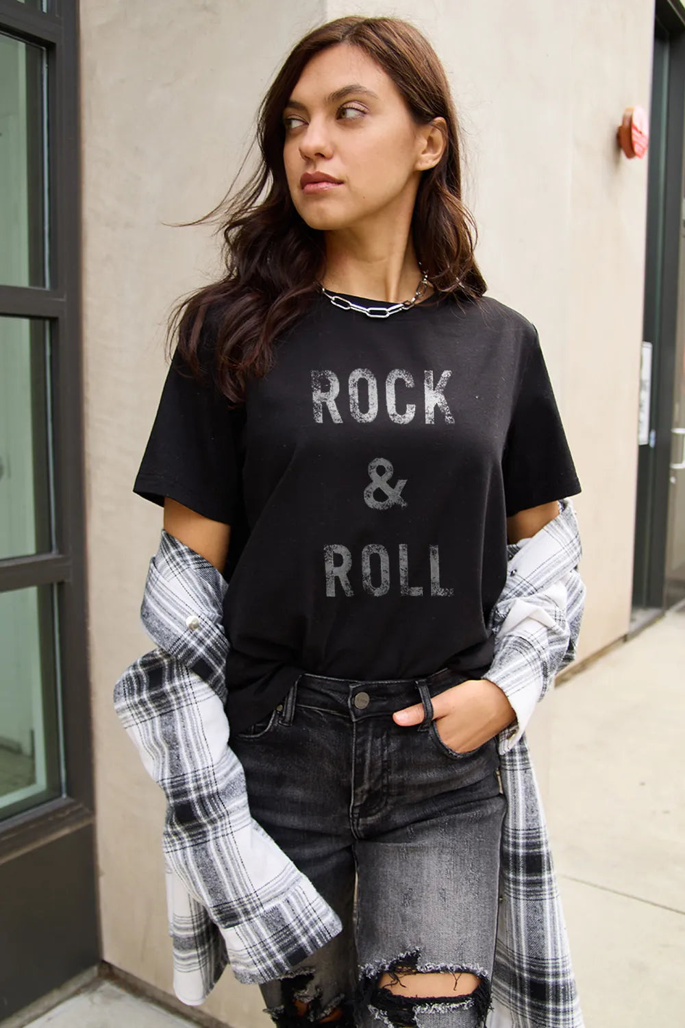Simply Love Full Size ROCK & ROLL Short Sleeve T-Shirt – Trendsi | ClozArt