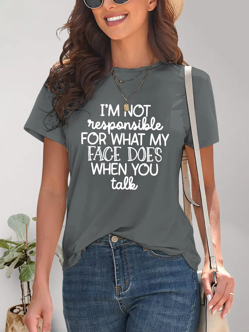Letter Graphic Round Neck Short Sleeve T-Shirt – Trendsi | ClozArt