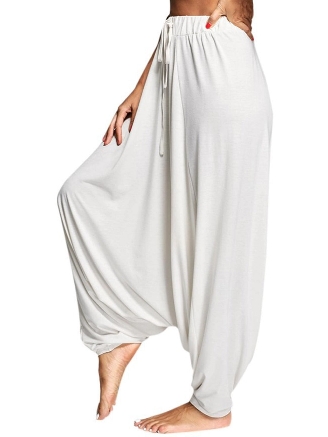Tied Mid Waist Long Harem Pants – Trendsi | ClozArt