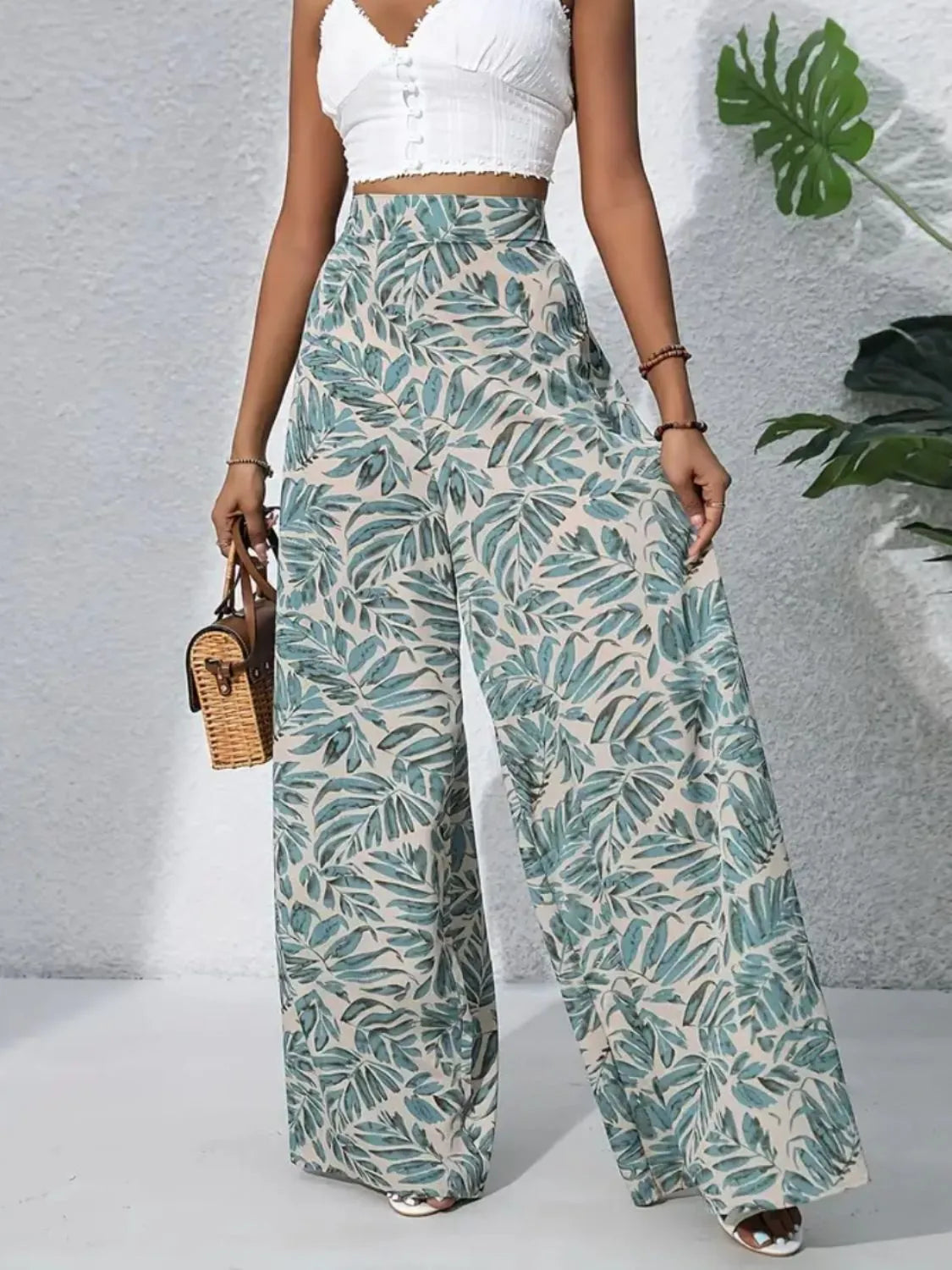 Printed High Waist Wide Leg Pants – Trendsi | ClozArt