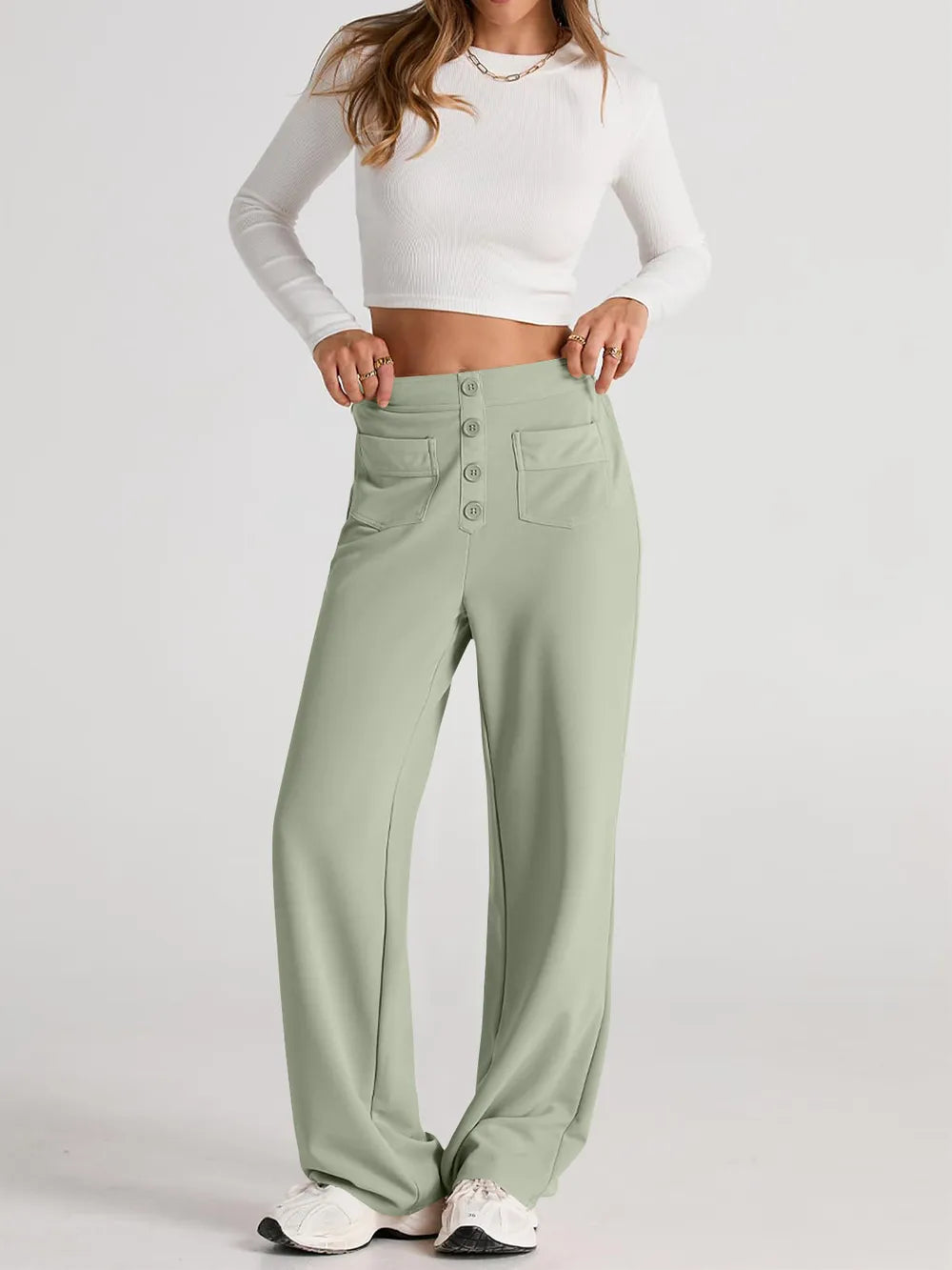 High Waist Wide Leg Pants – Trendsi | ClozArt