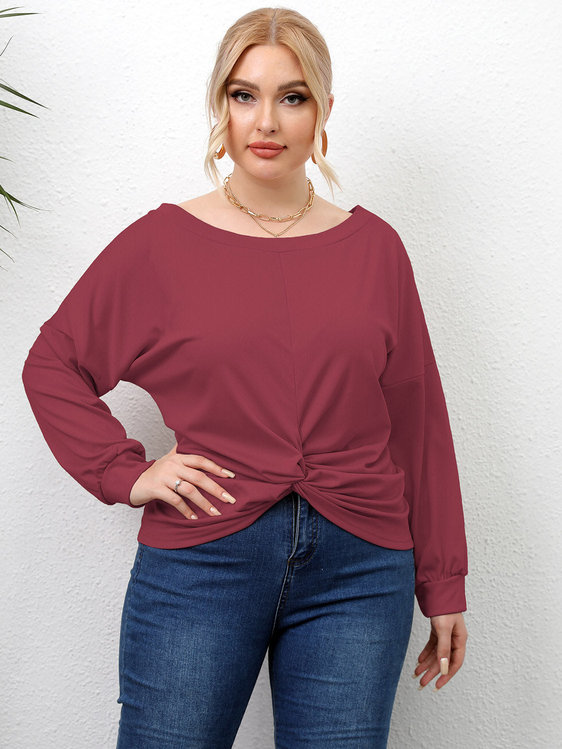 Plus Size Twisted Drop Shoulder T-Shirt – Trendsi | ClozArt
