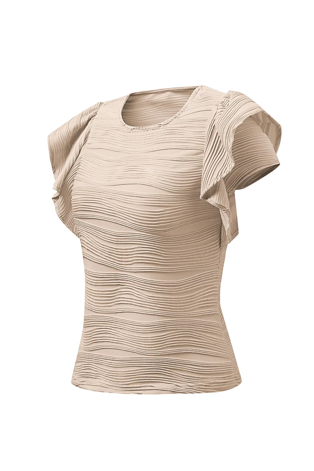 Textured Round Neck Cap Sleeve Top – Trendsi | ClozArt