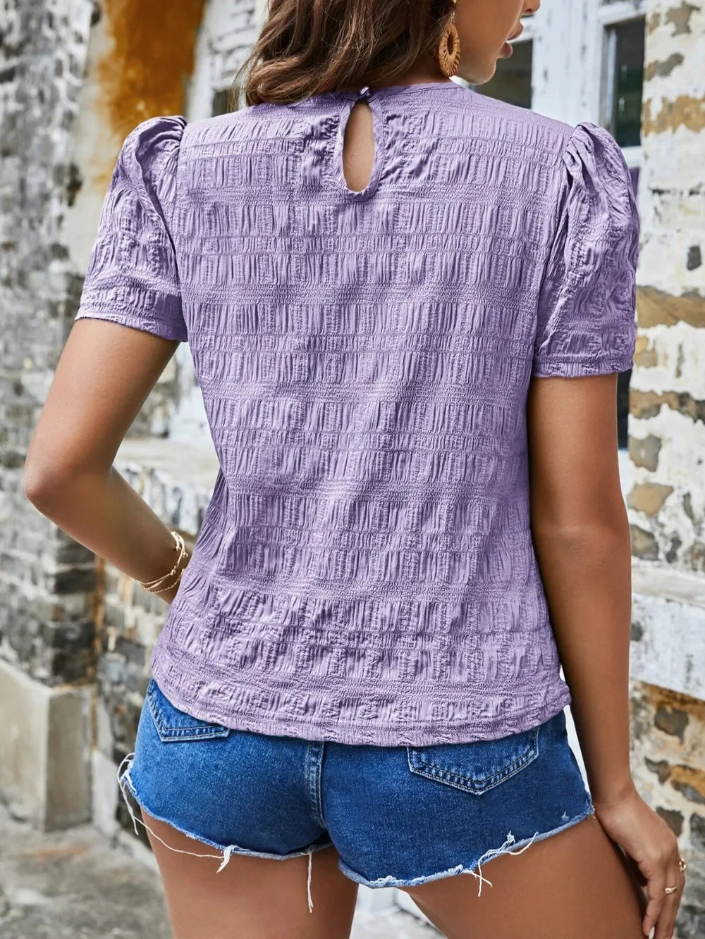 Ruched Round Neck Short Sleeve T-Shirt – Trendsi | ClozArt