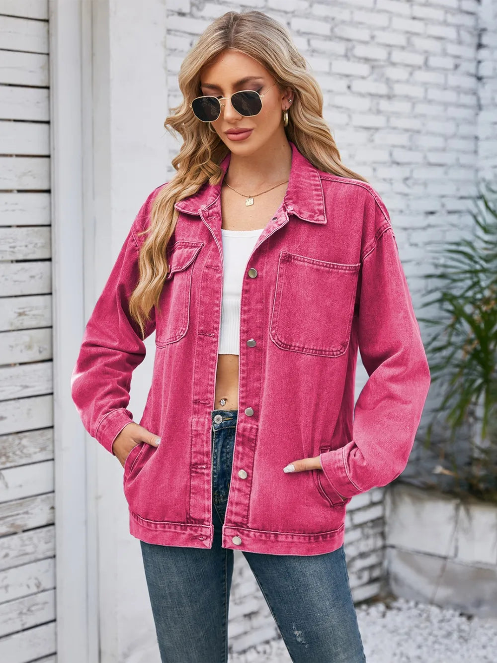 Pocketd Button Up Detachable Hooded Denim Jacket – Trendsi | ClozArt