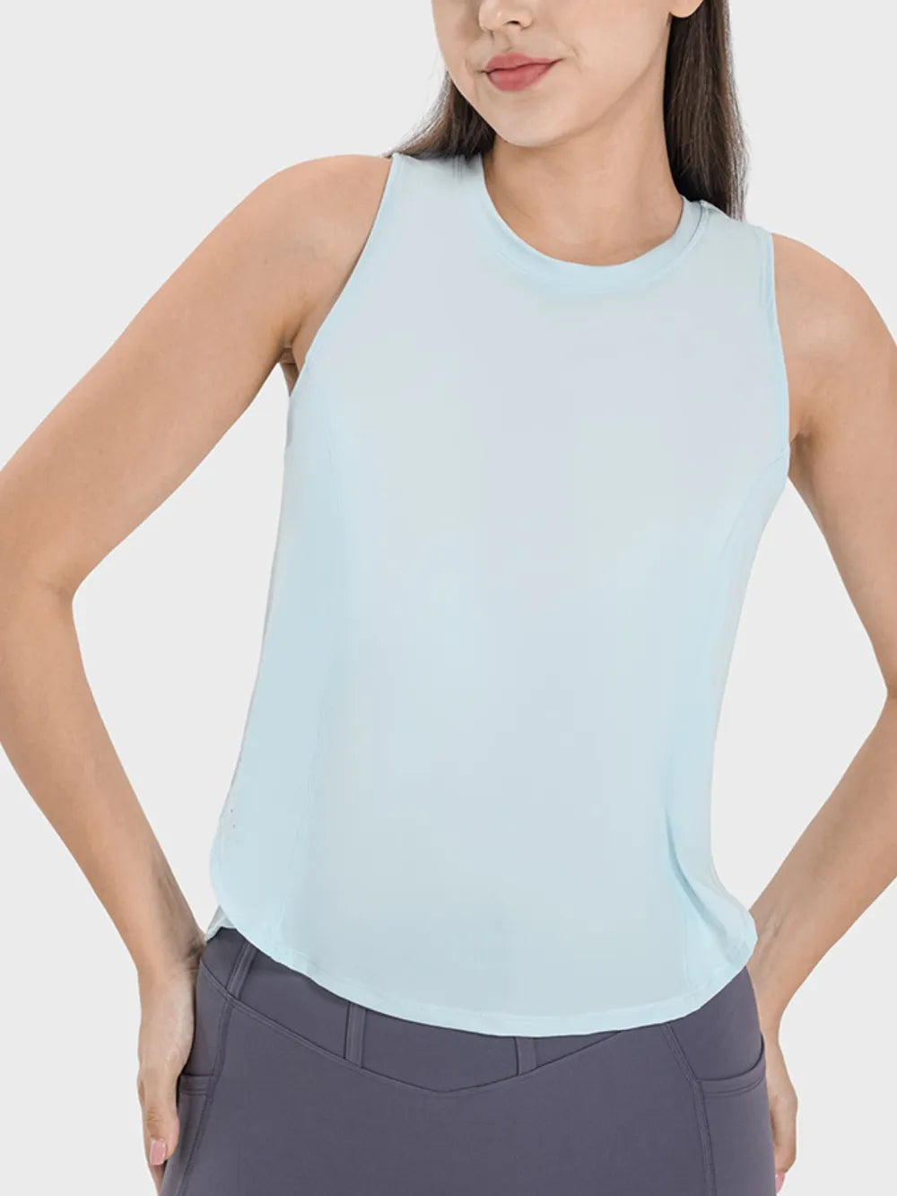 Millennia Round Neck Active Tank – Trendsi | ClozArt