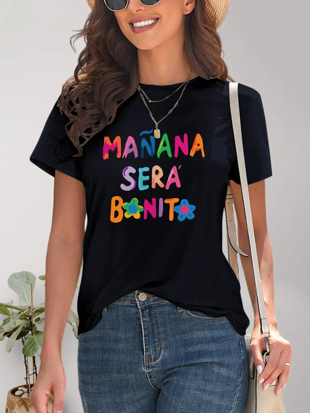 Letter Graphic Round Neck Short Sleeve T-Shirt – Trendsi | ClozArt