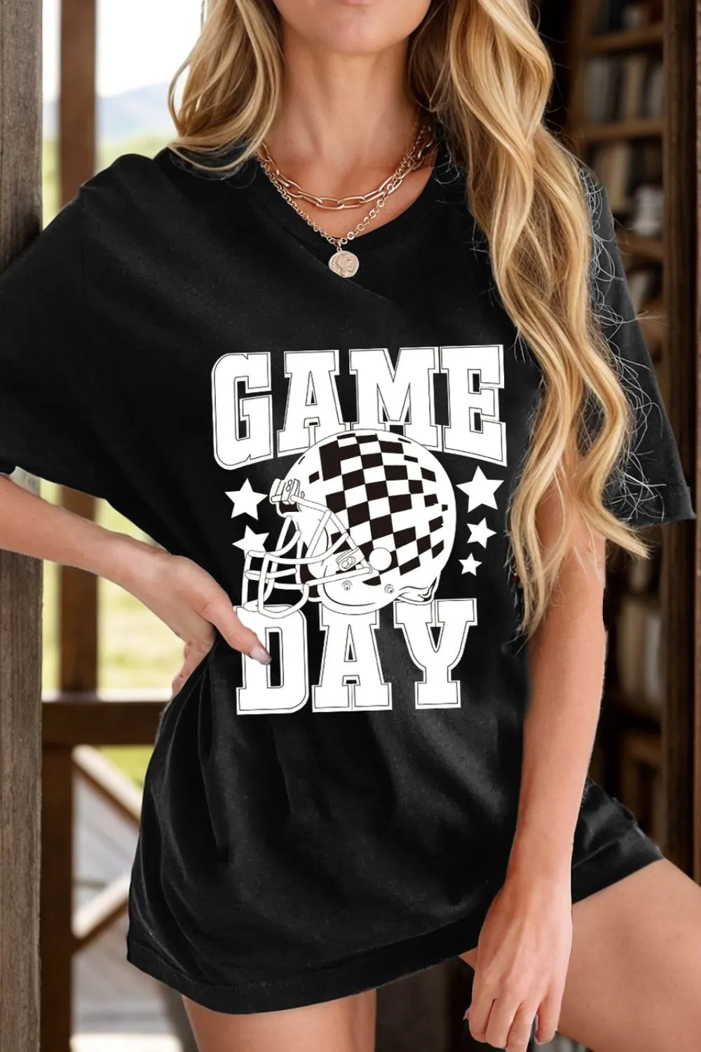 GAME DAY Round Neck Short Sleeve T-Shirt – Trendsi | ClozArt