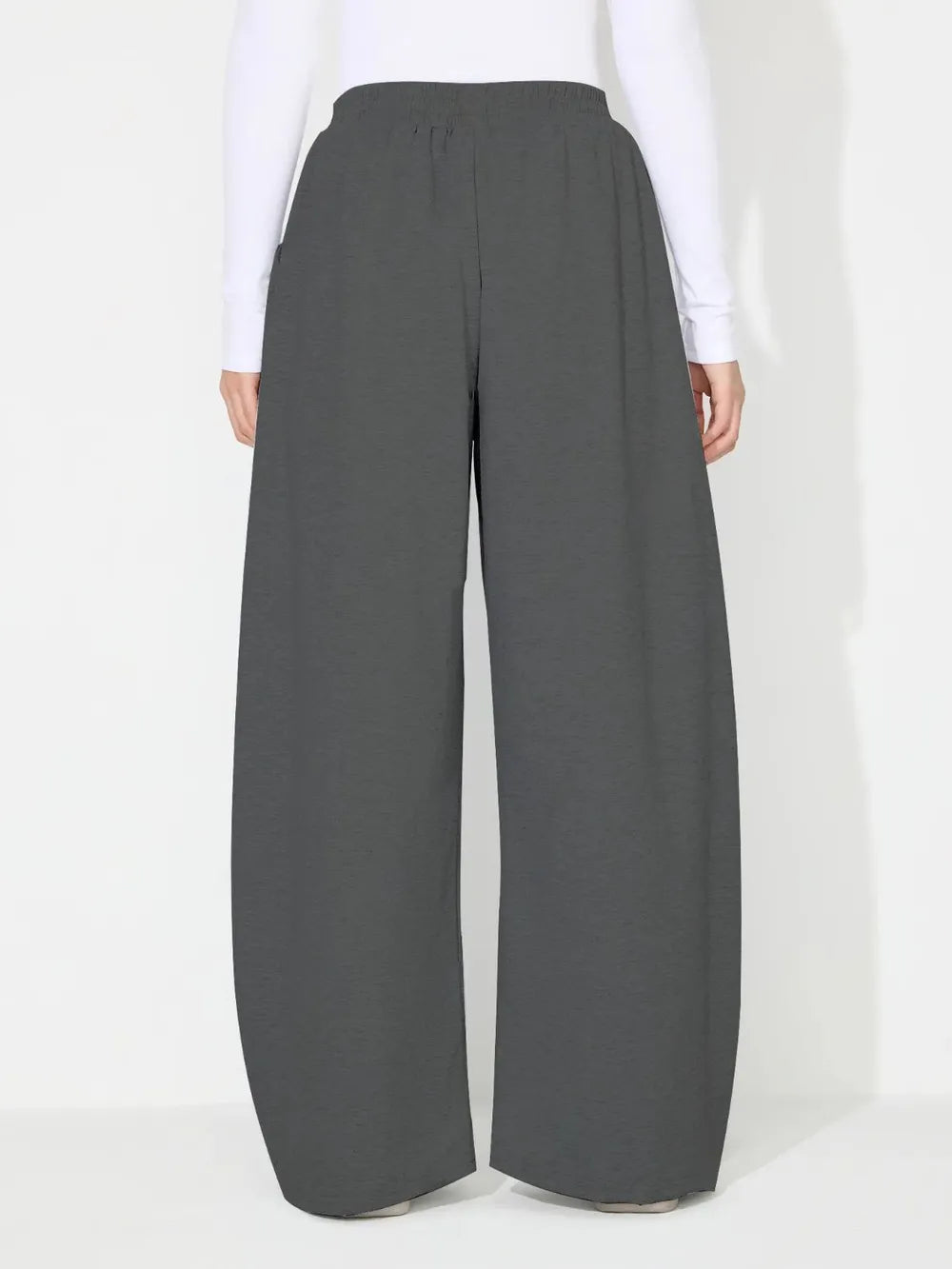 Elastic Waist Wide Leg Pants with Pockets – Trendsi | ClozArt