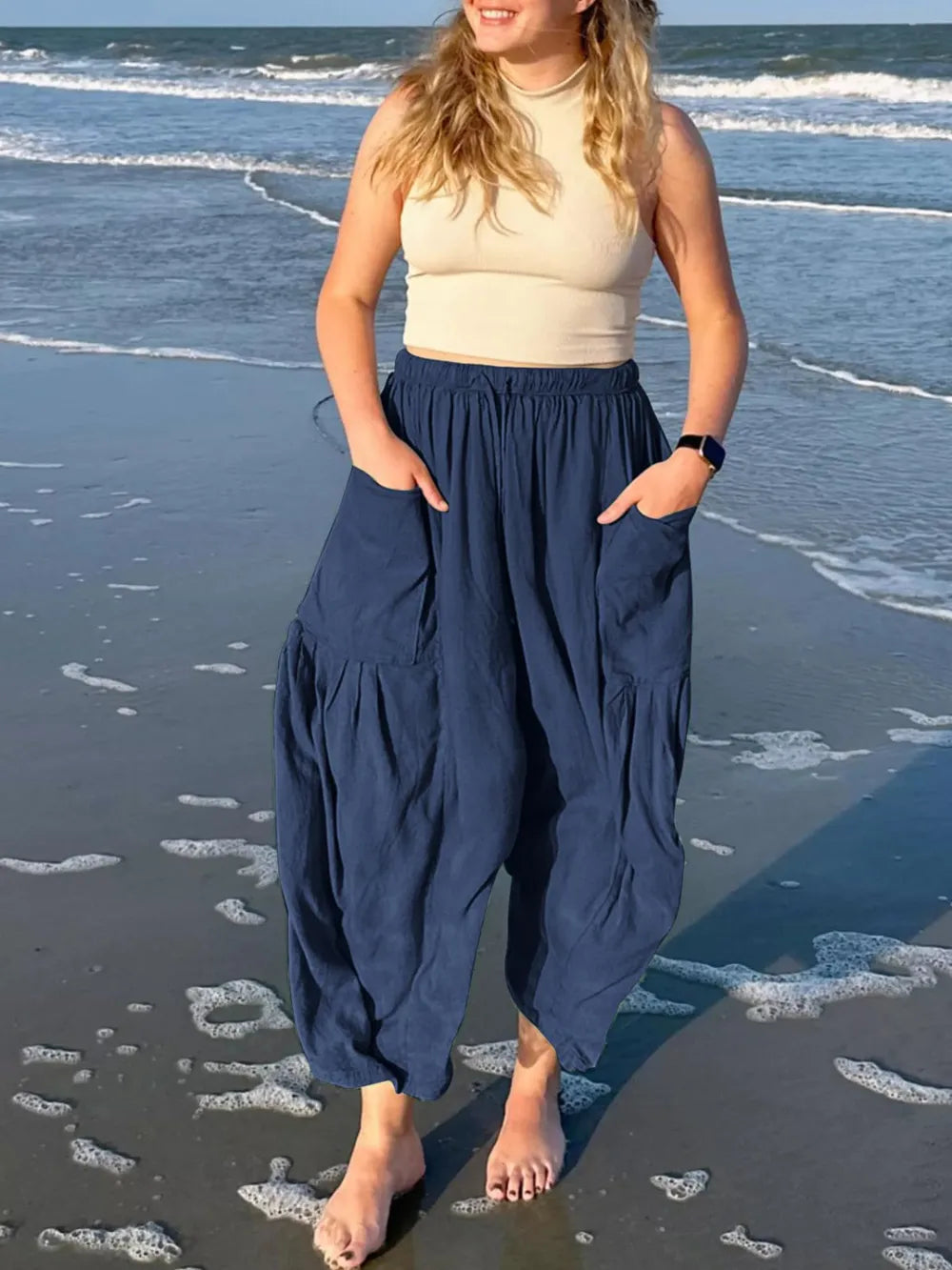 Full Size Drawstring Pants with Pockets Plus Size – Trendsi | ClozArt