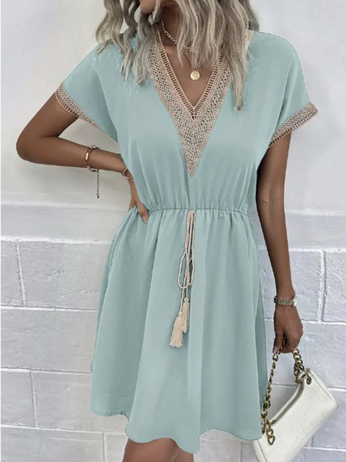 Full Size V-Neck Short Sleeve Dress Plus Size – Trendsi | ClozArt