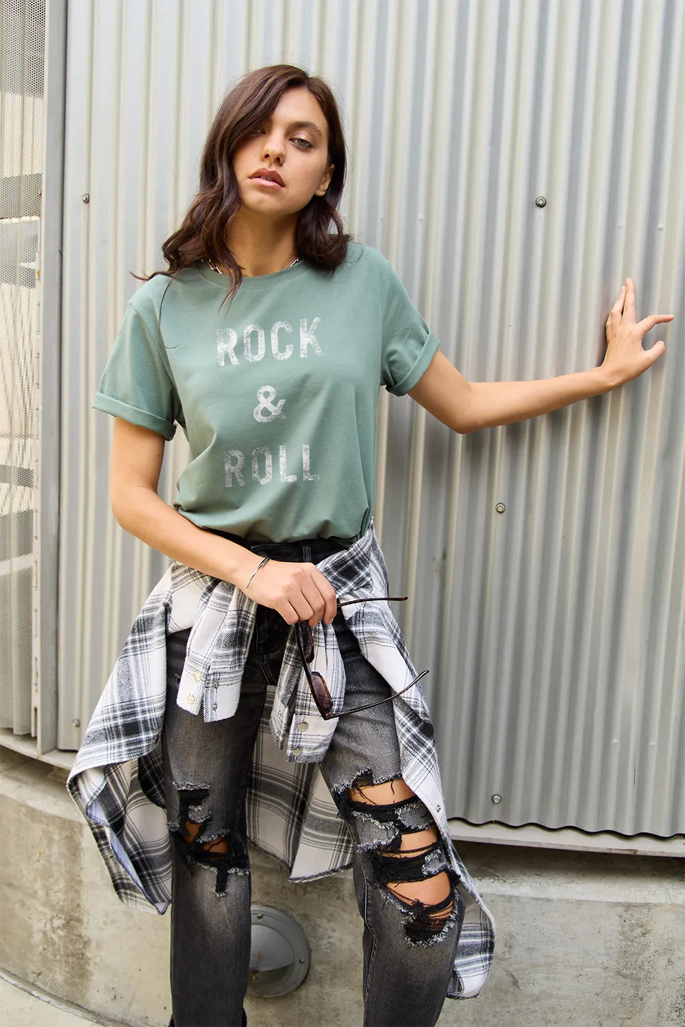 Simply Love Full Size ROCK & ROLL Short Sleeve T-Shirt – Trendsi | ClozArt