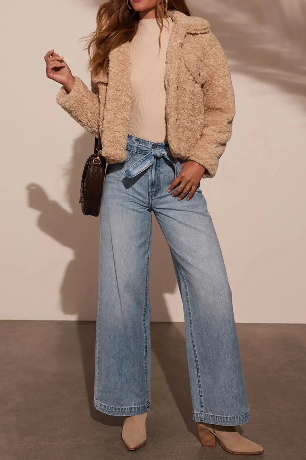 Tied Wide Leg Jeans with Pockets – Trendsi | ClozArt