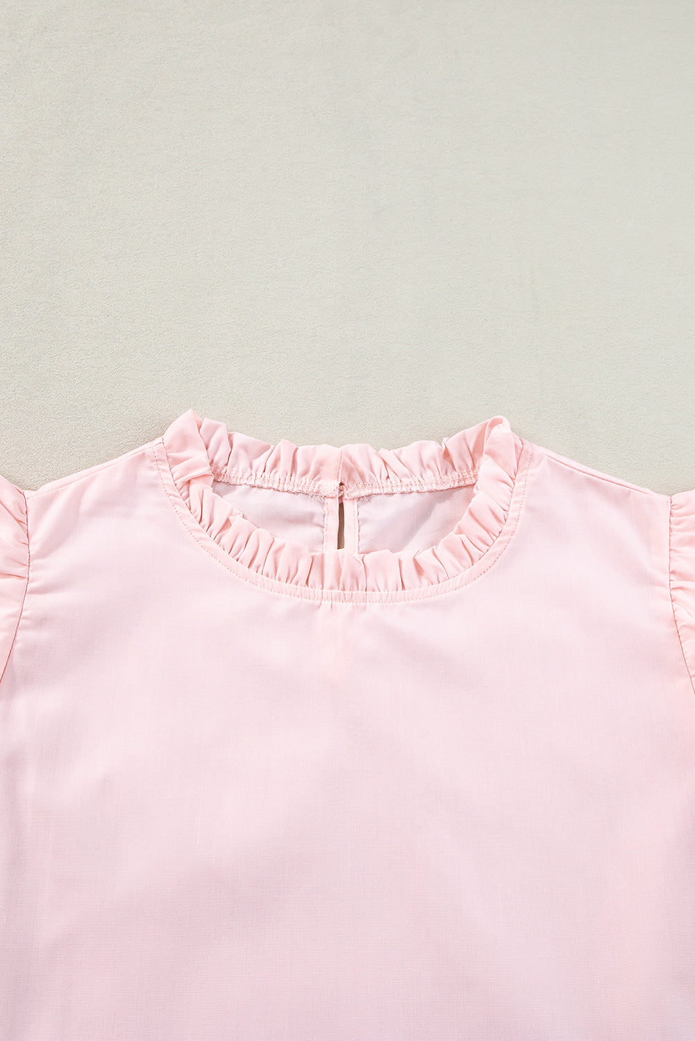 Beau Blue Layered Cap Sleeve Frill Neck Blouse – Shewin | ClozArt