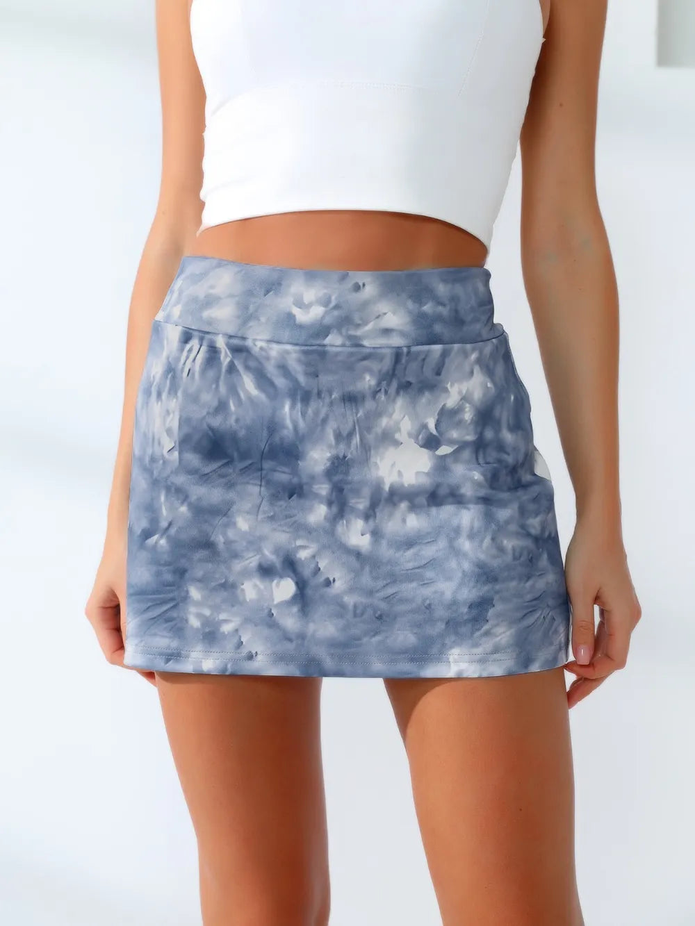 Quick-Dry Tie-Dye Wide Waistband Active Tennis Skirt – Trendsi | ClozArt