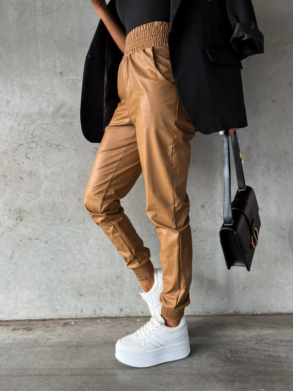 Smocked High Waist Pants with Pockets – Trendsi | ClozArt