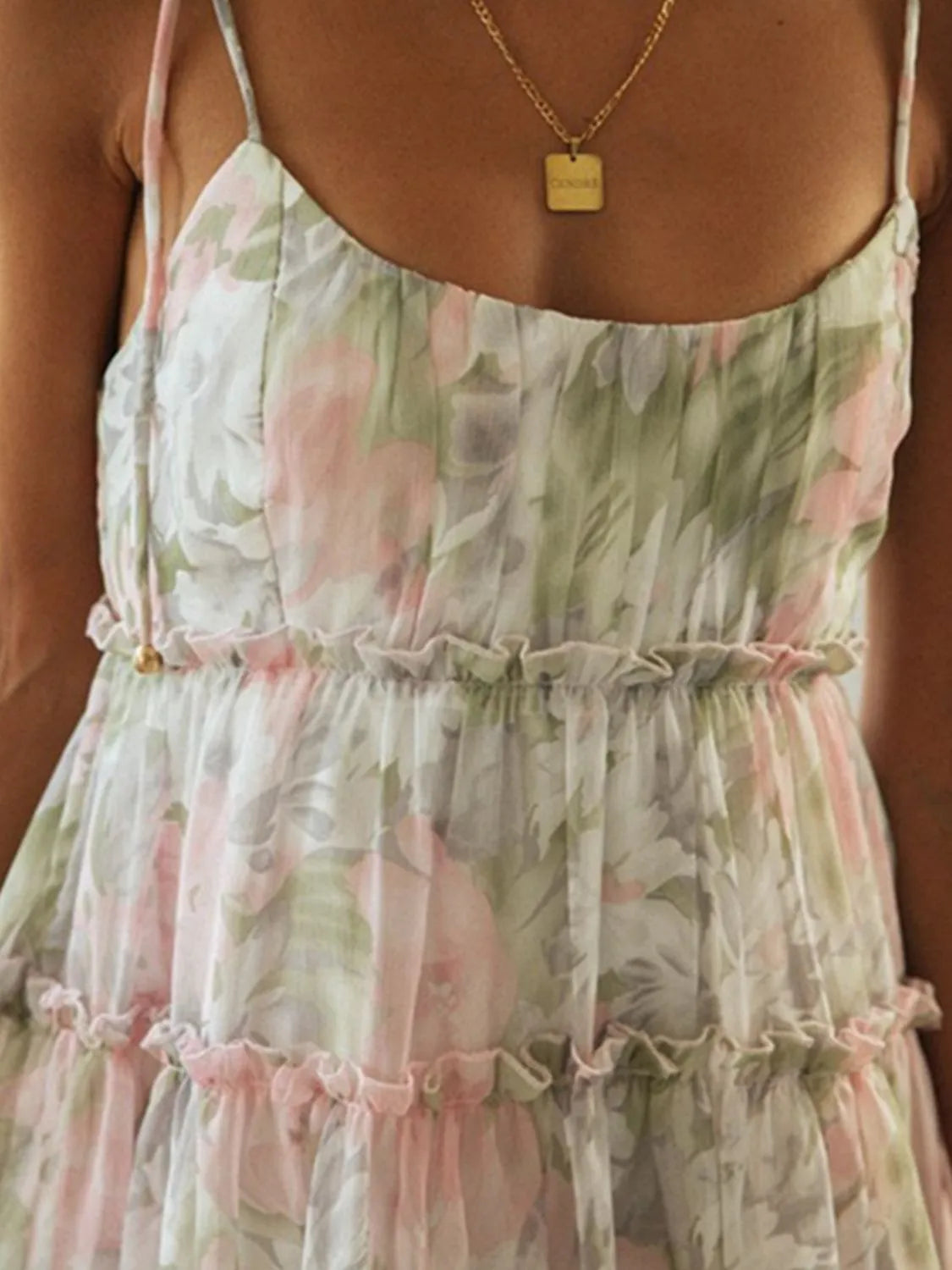 Frill Printed Square Neck Mini Cami Dress – Trendsi | ClozArt