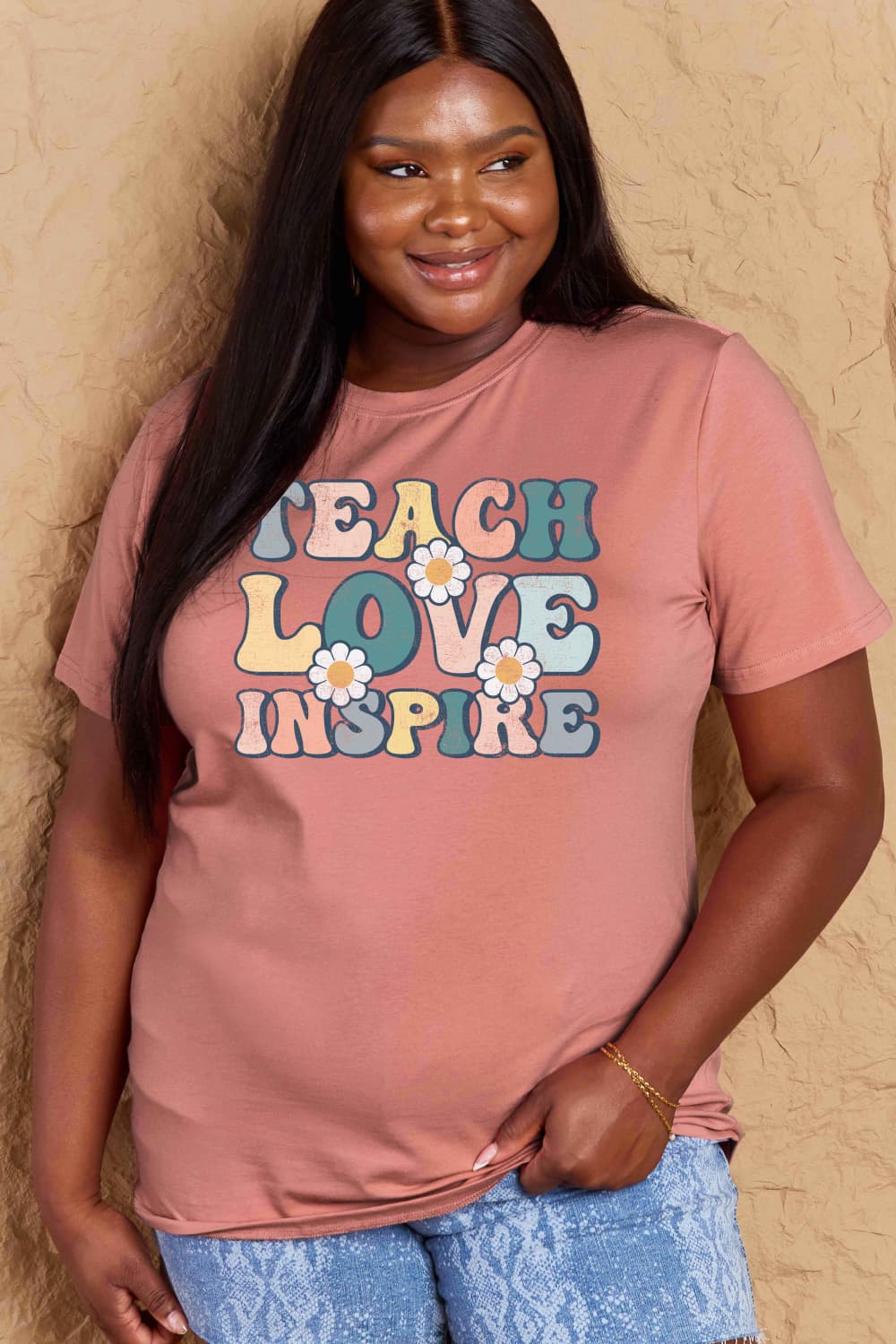 Simply Love Full Size TEACH LOVE INSPIRE Graphic Cotton T-Shirt – Trendsi | ClozArt