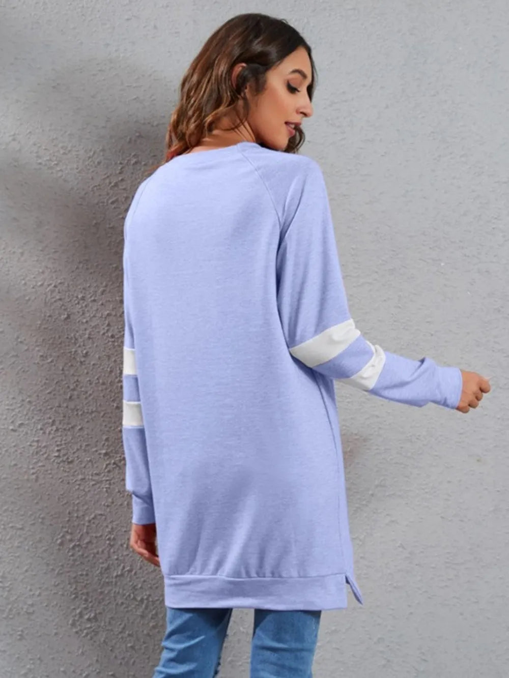 Full Size Striped Round Neck Long Sleeve T-Shirt – Trendsi | ClozArt
