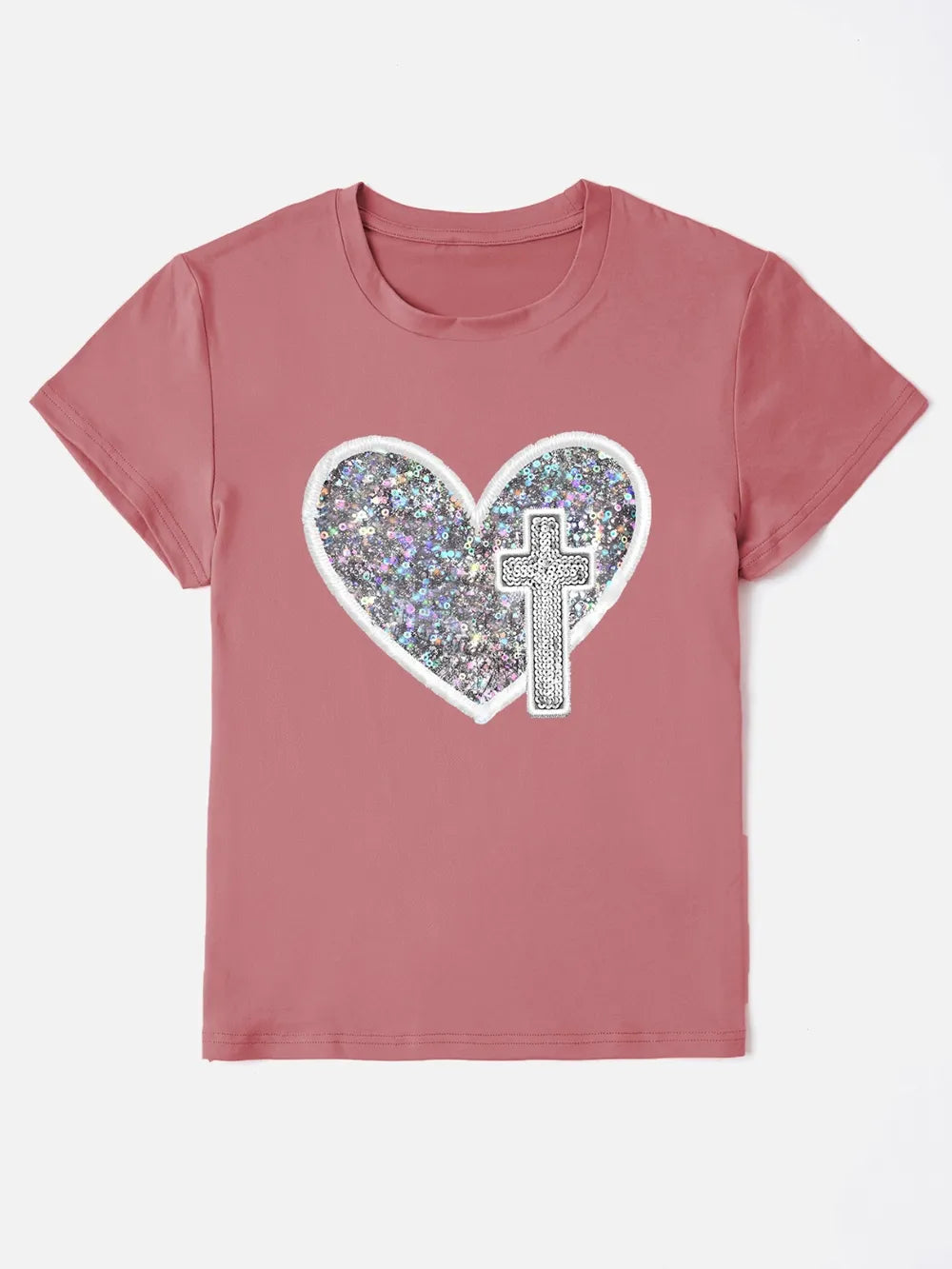 Graphic Heart Round Neck Short Sleeve T-Shirt – Trendsi | ClozArt