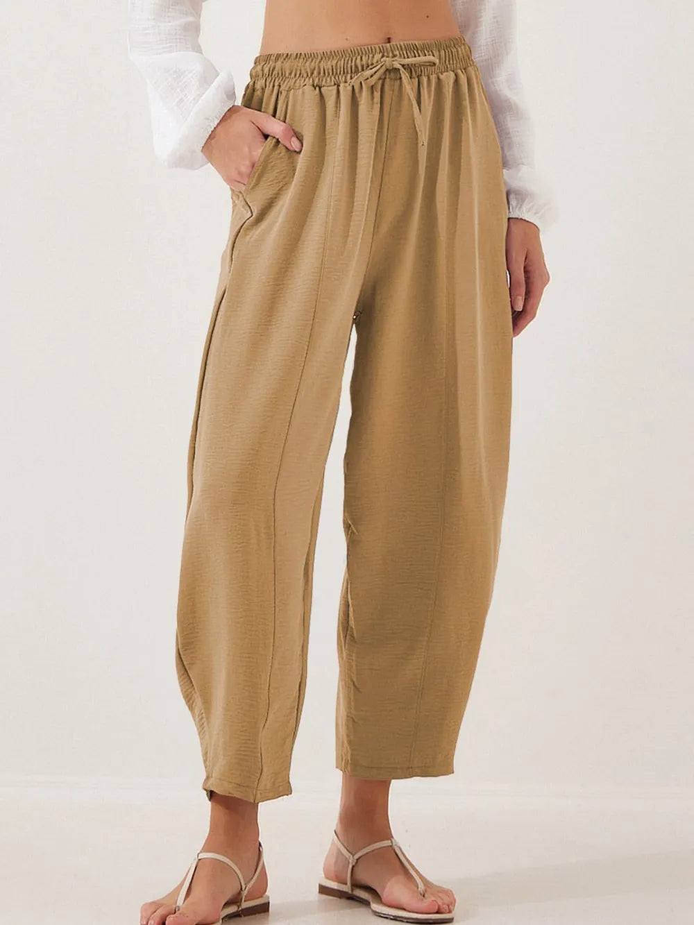Full Size Drawstring Cropped Jogger Pants Plus Size – Trendsi | ClozArt
