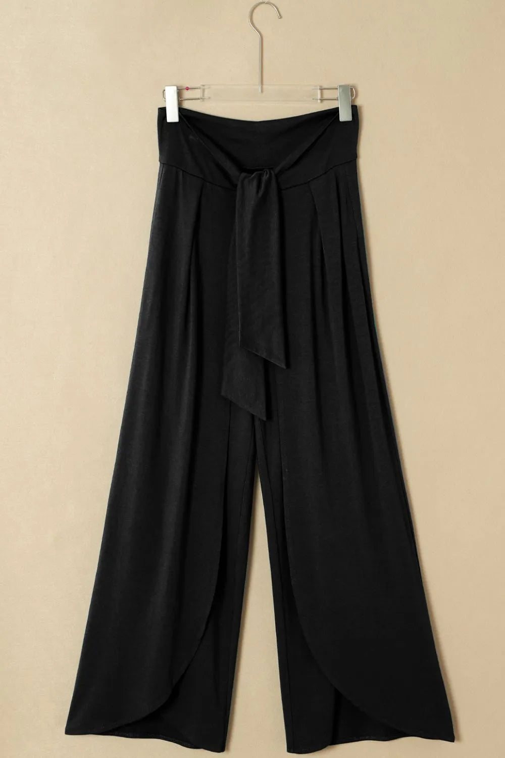 Knotted Waist Split Leg Relaxed Pants – Trendsi | ClozArt
