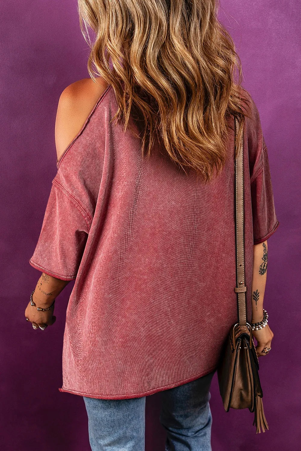 One Shoulder Half Sleeve Oversized Tunic T Shirt – Trendsi | ClozArt