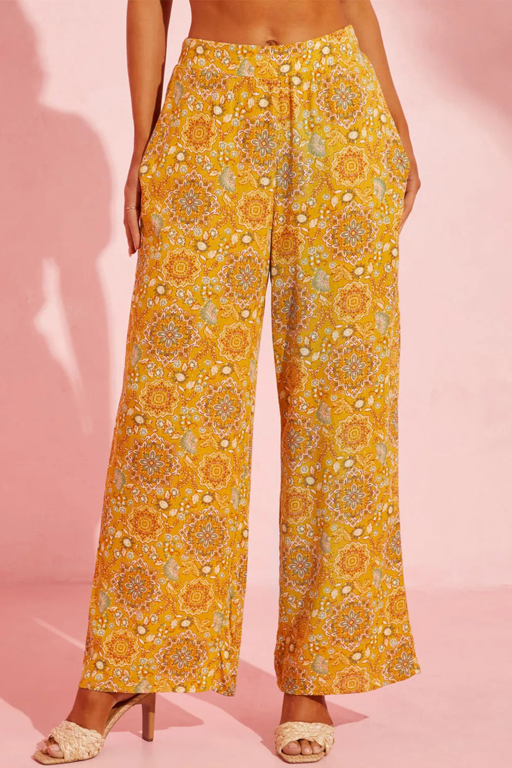 Pocketed Floral Wide Leg Pants – Trendsi | ClozArt