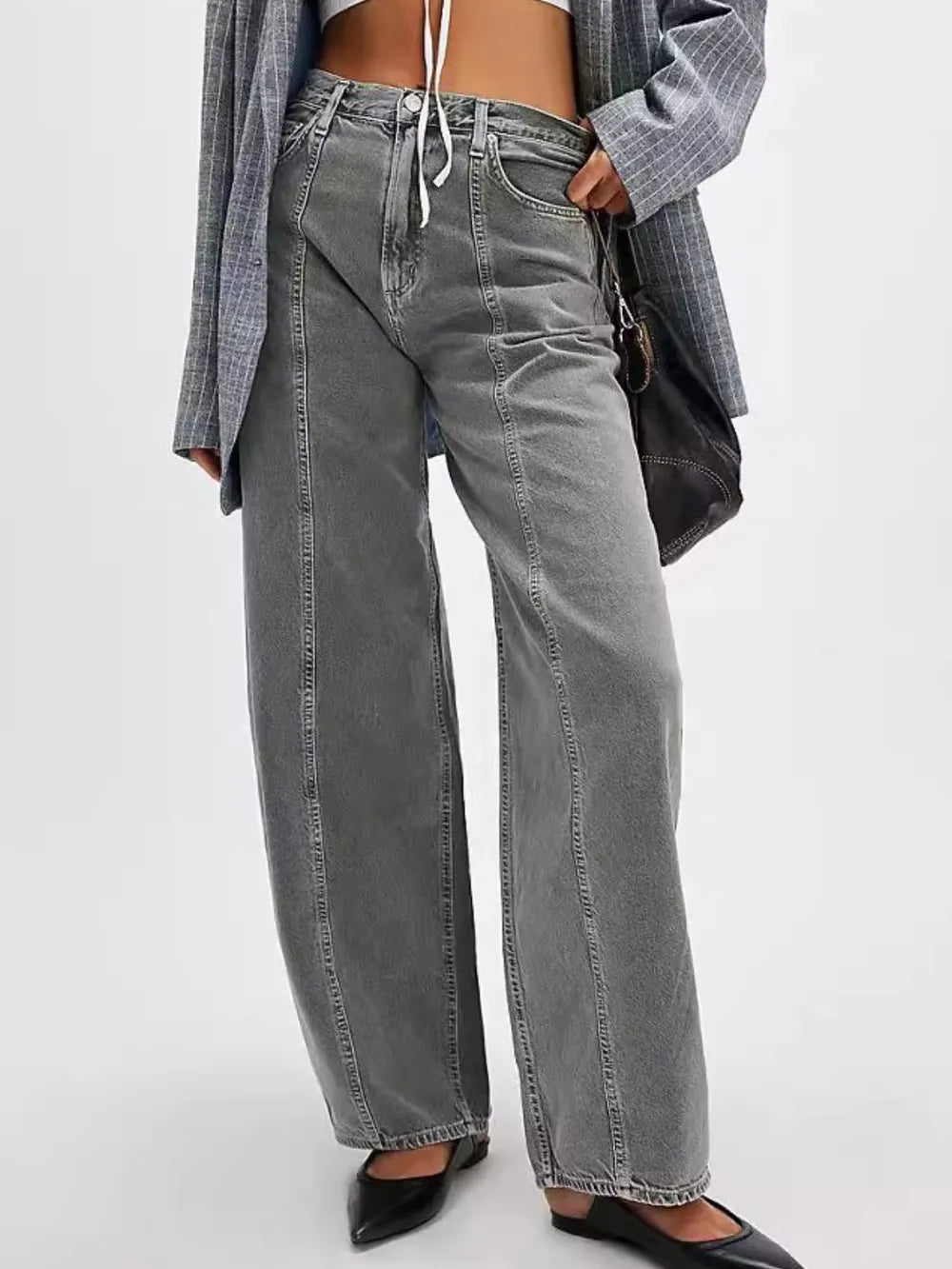 Wide Leg Jeans with Pockets – Trendsi | ClozArt