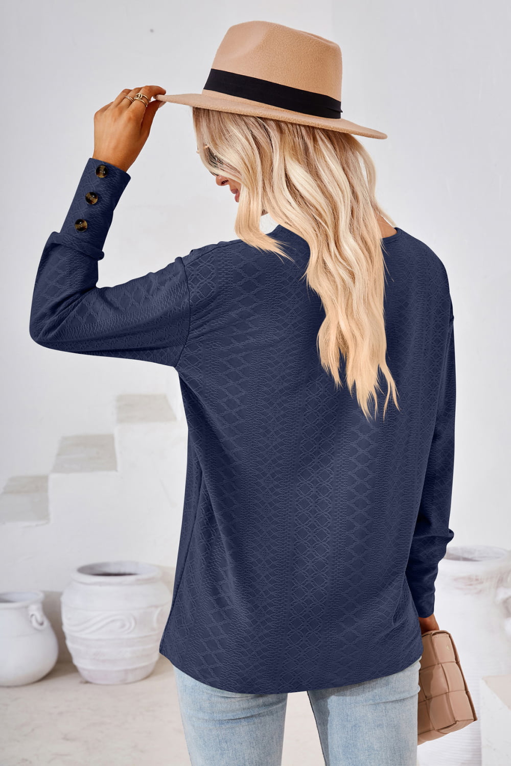 V-Neck Long Sleeve Blouse – Trendsi | ClozArt