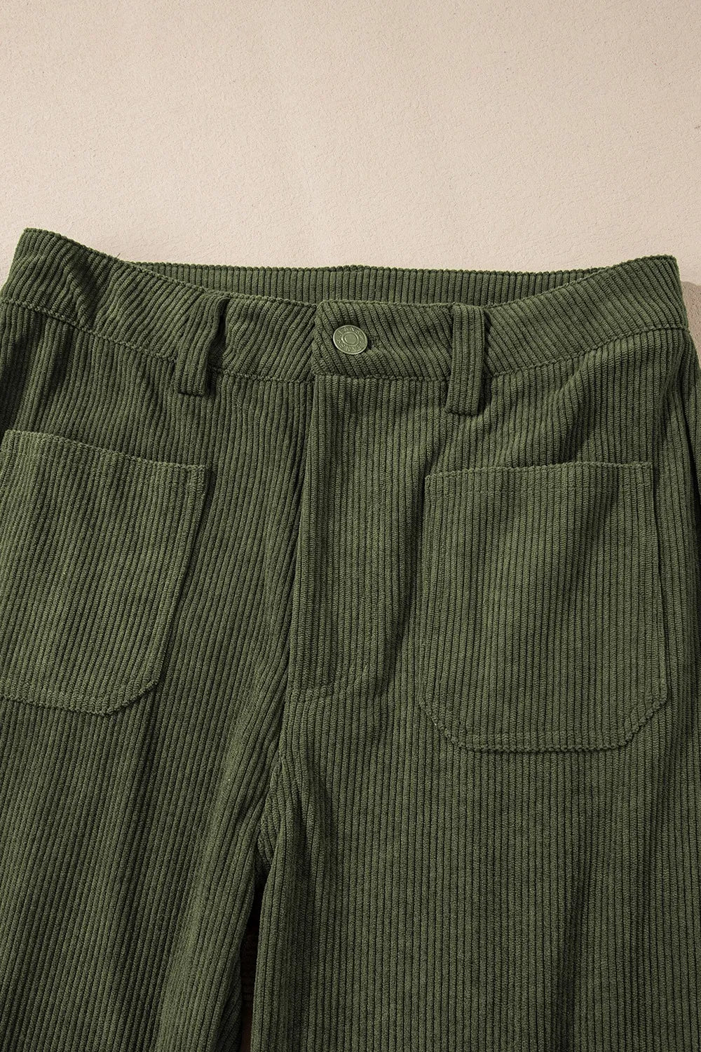 High Waist Square Pockets Corduroy Pants – Trendsi | ClozArt