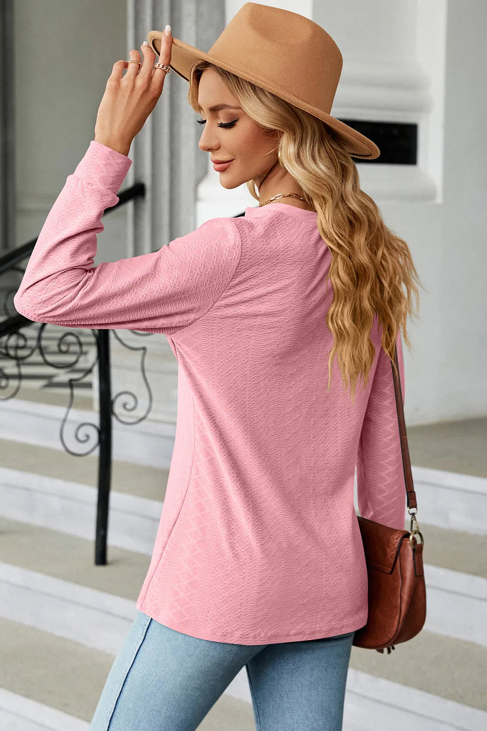 Notched Long Sleeve T-Shirt – Trendsi | ClozArt
