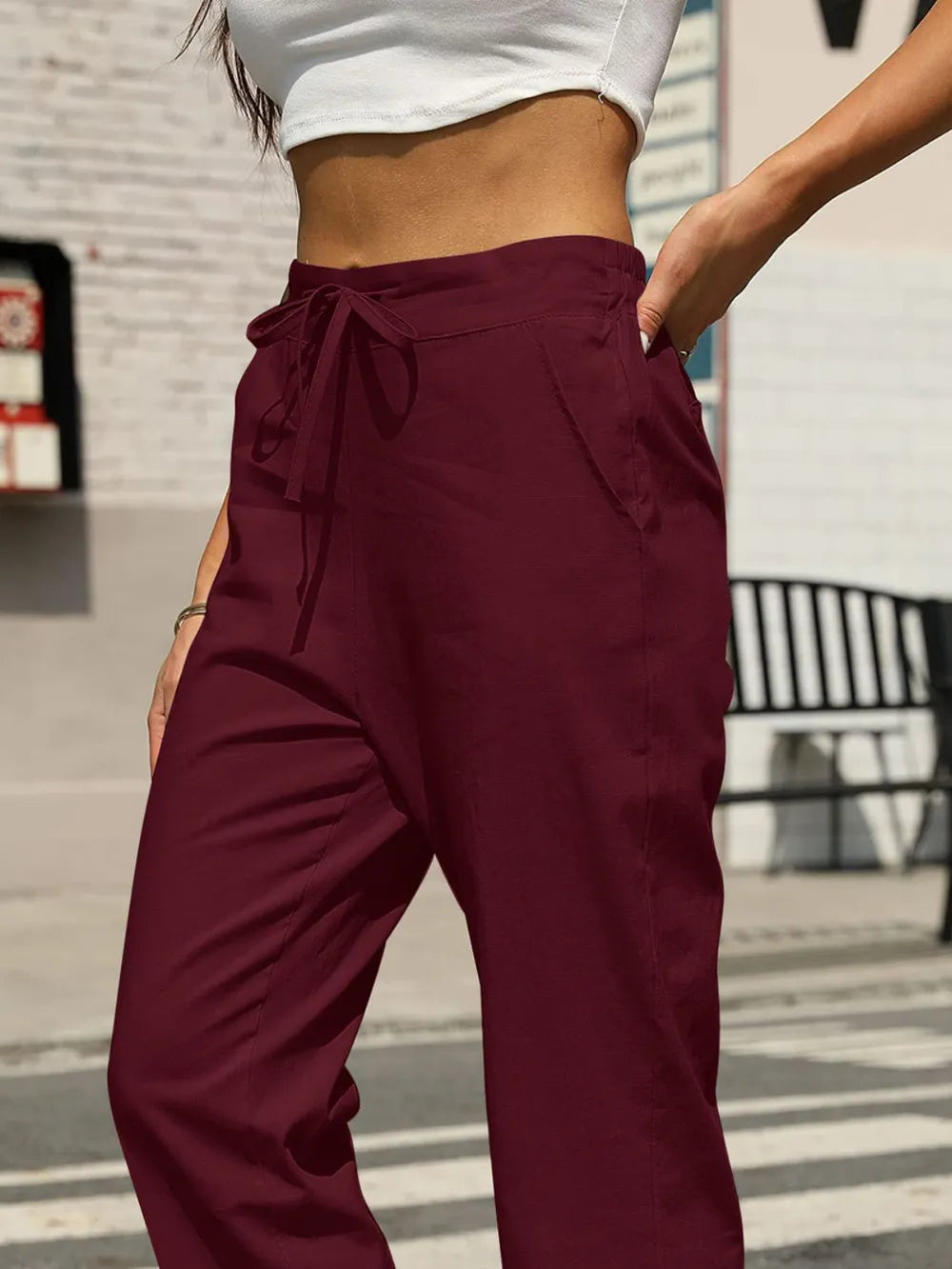 Elastic Waist Tapered Pants – Trendsi | ClozArt